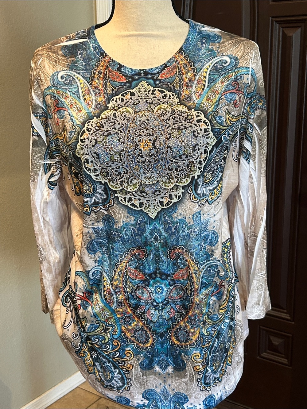 Cactus Multicolor Mandala Embellished Top